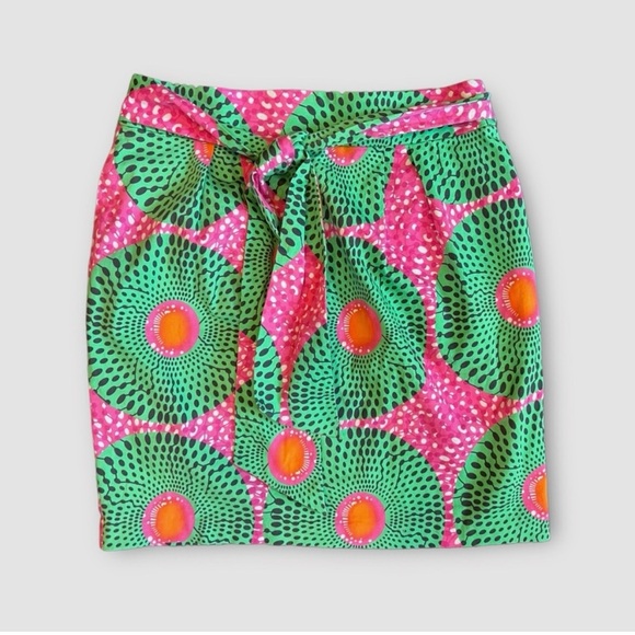 Anthropologie Doreen Mashika Zanzibar Dutch Wax Legend & Song Cotton Skirt Sz 4 - Picture 1 of 3